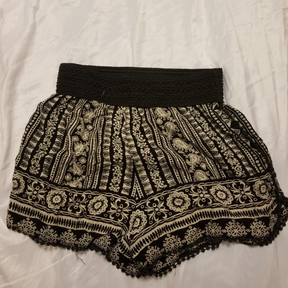 Black and White shorts with aztec designs